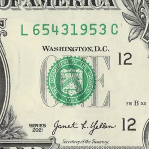 Four Digit Ladder Fancy Serial Number One Dollar Bill L65431953C Year Note 1953 - Picture 1 of 12