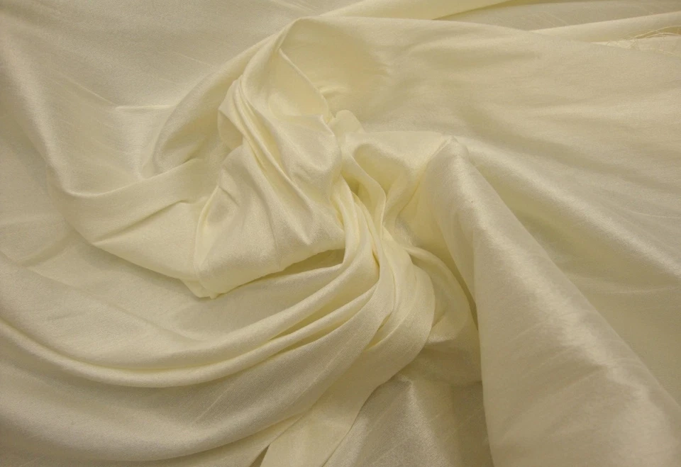 Shantung Vanilla Drapery wedding Silk Faux Dupioni Solid home decor Fabric  - Image 1 of 1