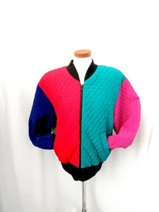 NR1 80s Saks Fifth Avenue multi color bomber jacket made in USA - Picture 1 of 7