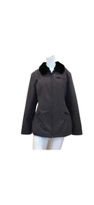 Gallery Jacket Womens Coat Gray With Black Faux Fur Collar Sz. M - Picture 1 of 5