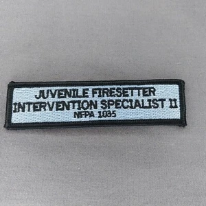 Juvenile Firesetter Intervention Specialist II NFPA 1035 Tab 4x1 Iron On Patch - Picture 1 of 2
