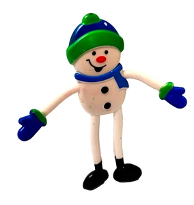 Oriental Trading Vintage Vinyl biegsame flache Weihnachten Schneemann Figur 4" hoch - Bild 1 von 4