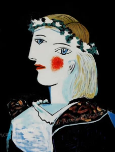 With a Garland Picasso art Kunstwerk Deko Bild 30x42 Leinwand Collection A1PP27 - Picture 1 of 3