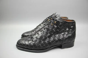 Halfs Mimbre Negro Cuero Hombre Zapatos Bajos Talla UK 7.5 - Imagen 1 de 12