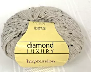 Diamond Luxury Yarns~Impression~#WE-2~ ECRU BEIGE TWEED~Wool Alpaca~ 50g 1.76oz - Picture 1 of 8