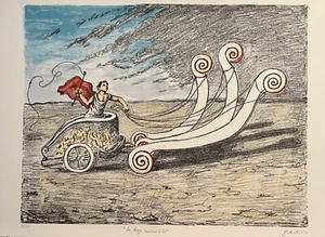 La Biga Invincible 1969 Hand Signed Lithograph By Giorgio De Chirico (1888-1978) - Picture 1 of 6