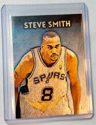 Tarjeta coleccionable Steve Smith platinada firmada por artista "San Antonio Spurs" 1/1 Foto 1 de 2