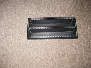 COACH Black Leather Desk Business Card Frame Holder Executive Accessory Office - Picture 1 of 2