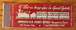FULL LENGTH: DEPOT LIQUOR STORE (SAUGATUCK, CONNECTICUT) (TRAIN) -G10 - Picture 1 of 2