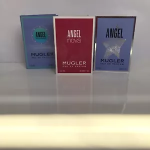 3 pc.MUGLER Angel Parfum & Toilette + Angel Nova Sample Spray Vials 1.2 ml each - Picture 1 of 14
