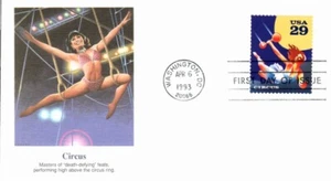 FLEETWOOD - CIRCUS APR 6 1993 WASHINGTON DC FIRST DAY COVER (FDC) BX8 - Picture 1 of 2