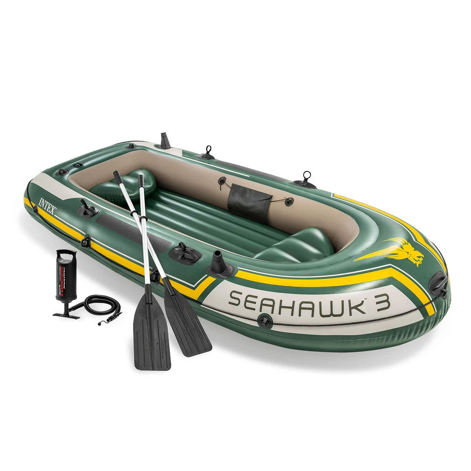 INTEX Seahawk 3 Set Schlauchboot + Paddel + Pumpe Angelboot Ruderboot 3 Personen - Bild 1 von 4