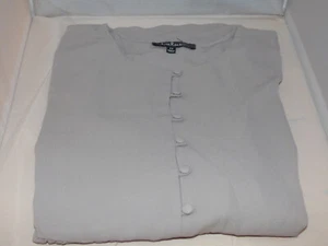 Lulus - Camisa Peplum Manga Larga con Botones - Ligera - Gris - Mediana - Imagen 1 de 6
