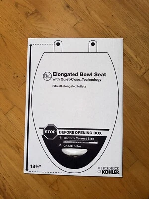 Asiento KOHLER 20454-0 Ridgewood, Blanco 18 5/8" Alargado Cierre Silencioso - Totalmente Nuevo  Foto 1 de 2