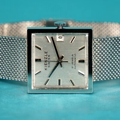 Vintage Herrenuhr KIENZLE swiss automatic Bauhaus Quadrat 21Jewels ETA 2472 70/1 - Bild 1 von 4