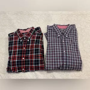 J. McLaughlin Bundle of 2 Mens Plaid Button Down Shirts Size Large - Picture 1 of 7