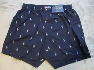 Polo Ralph Lauren Classic Fit Boxer Shorts Mens Large Blue All Over Print Cotton - Picture 1 of 20