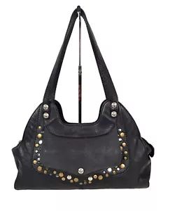 PATRICIA NASH ERGO Black Italian Leather Purse Shoulder Bag Satchel - Picture 1 of 8