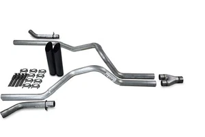 Chevy GMC 1500 15-18 2.5" Dual Exhaust Kits Y pipe Black Tips Corner Exit - Picture 1 of 4
