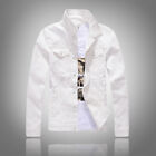 Men's new denim jacket slim fit long sleeved washed denim jacket