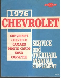 1976 Chevrolet Passenger Car Shop Service and Overhual Manual Supplement OEM - Picture 1 of 2