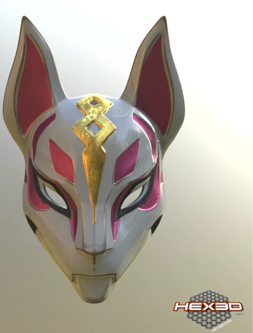 Kitsune Japan Fuchs Maske Kostüm Gamer Fan Art 3D Druck Cosplay Kleine Größe - Bild 1 von 4