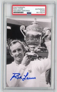 ROD LAVER Signed Photo Wimbledon 1969 Trophy - World #1 TENNIS Player - PSA - Picture 1 of 2