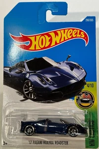 2017 🔥HOT WHEELS🛞 17 PAGANI HUAYRA ROADSTER BLUE 4/10 EXOTICS 290/365 - Picture 1 of 5