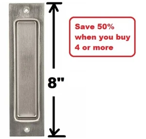 8" Sliding Barn Door Flush Pull Satin Nickel, National Hardware N187-024 V1012 - Picture 1 of 8