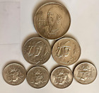 Complete Set Un Peso 50 & 25 Centavos 1950 -1953 0.300 Silver Coins Hard To Find