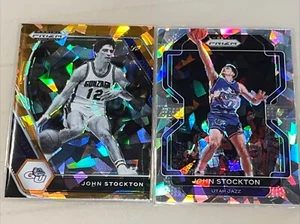 Lote de tarjetas de baloncesto NBA John Stockton Utah Jazz Prizm hielo agrietado - Imagen 1 de 3