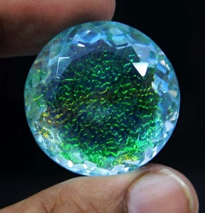 89.00 Ct Natural Monarch Fire Opal Doublet Round Cut Loose Gemstone Certified - Picture 1 of 9