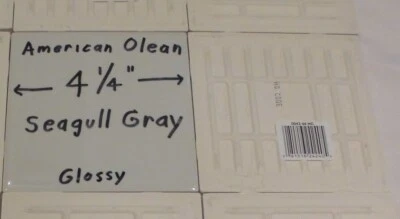 1 pc. Azulejo de cerámica brillante: gaviota gris claro de American Olean Co., 4-1/4" nuevo Foto 1 de 4