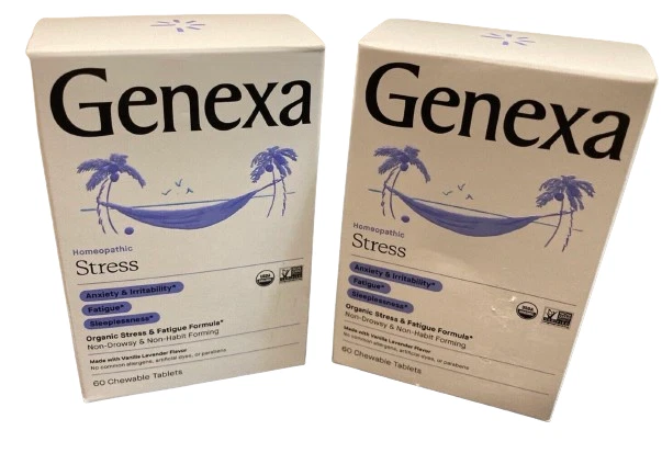 Genexa Stress Relief 60 Chewable Tablets Homeopathic Organic Vanilla