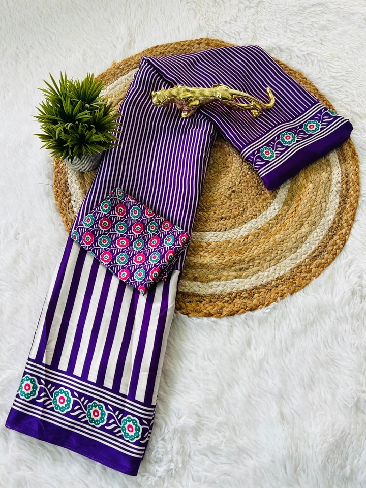 SARI DE SEDA ORIGINAL DE DISEÑO CON BLUSA ZARI PALLU PIEZA PARA FIESTA Foto 1 de 4