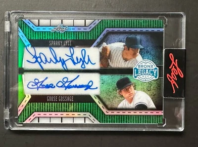 Leaf Bronx Legacy Sparky Lyle/Goose Gossage 2025 doble automático #1/2 metal verde Foto 1 de 2