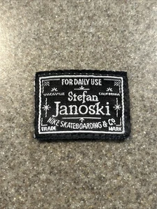Vintage Rare Stefan Janoski Skateboard Sew On Embroidered Patch Black White - Picture 1 of 7