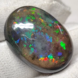 Natürlicher auffälliger Welo schwarzer Opal Cabochon ovaler Edelstein für Anhänger Schmuck 44 kt - Bild 1 von 7