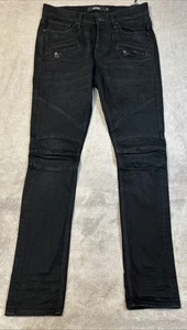 Neu mit Etikett - Hudson "BLINDER Biker" schwarze ENIM-Jeans für Herren - 30 - Bild 1 von 9