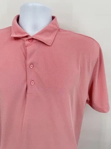 Johnnie-O Men's Large Golf Polo Shirt Solid Pink Stretch Short Sleeve - Pilling - Picture 1 of 9