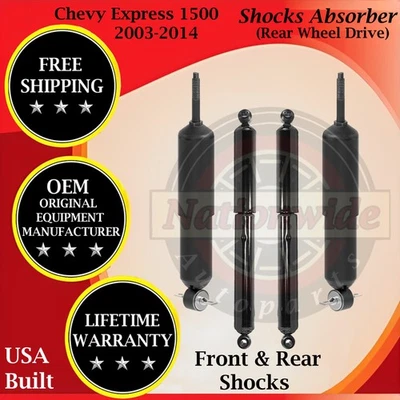 Monroe OEM Front & Rear Shocks For 2003-2014 Chevy Express 1500 2WD 10yr Warran. - Image 1 of 4