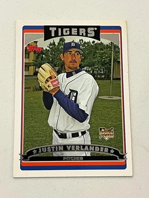 Tarjeta de novato Justin Verlander Tigers 2006 Topps #641 Foto 1 de 2