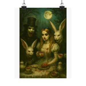 Póster gótico de Alicia en el País de las Maravillas, impresión artística espeluznante, decoración de Halloween, [...] - Imagen 1 de 17