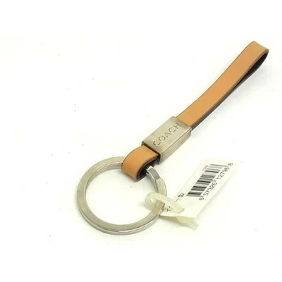 Coach Portachiavi in Pelle Borsa Charm Marrone Argento Anello AB Usato - Immagine 1 di 3