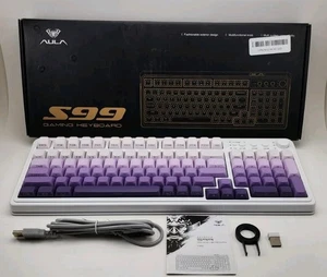 AULA S99 Wireless Mechanical Keyboard 99 Keys BT5.0 USB-C -  Gradient Purple - Picture 1 of 13