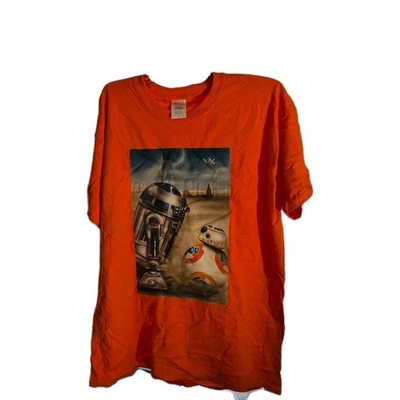 Camiseta unisex Star Wars adulto grande naranja droides R2d2 futurista #379 Foto 1 de 2