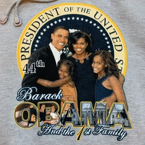 Vintage Präsident Barack Obama First Family Hoodie XL Grafik Pres Seal auf der Rückseite - Bild 1 von 8