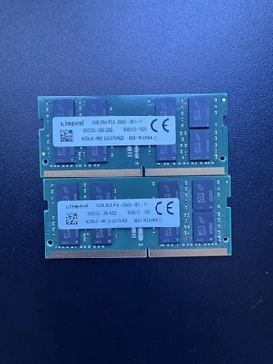 32GB SODIMM 2 X Kingston 16GB 2Rx8 PC4-2666V KCRXJ6 laptop Ram 18297wrqd - Image 1 of 2