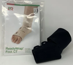 L & R Ready Wrap Foot Compression Wrap Right Foot Large Black NEW - Picture 1 of 5