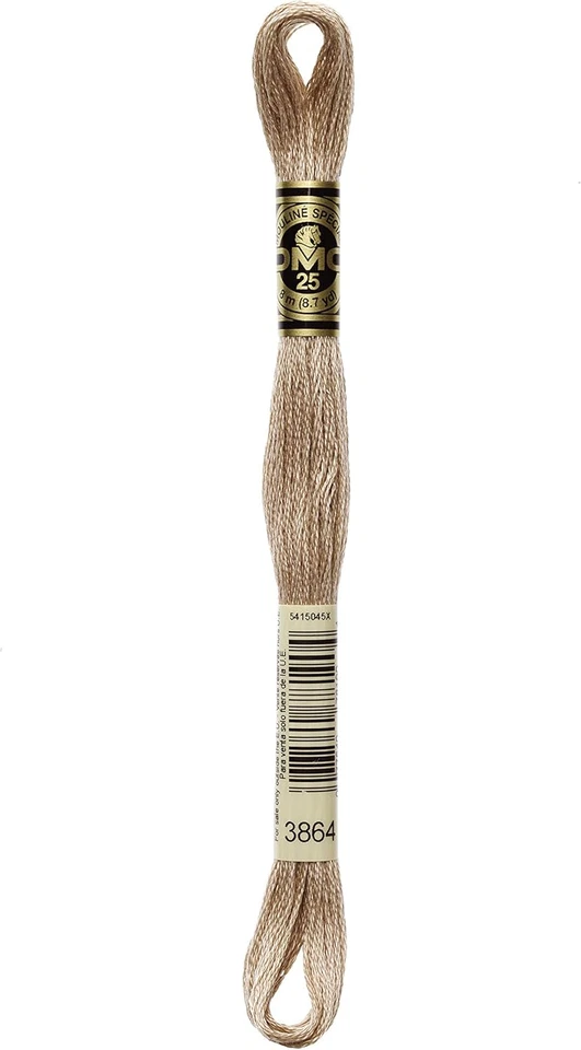 DMC Six Strand Embroidery Cotton 8.7 Yards Light Mocha Beige 117 3864